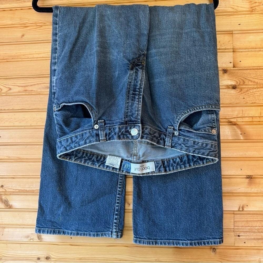 VTG 2001 Gap Jeans Boot Cut Stretch Denim Blue 12 Cowgirl Y2K Street Dolly